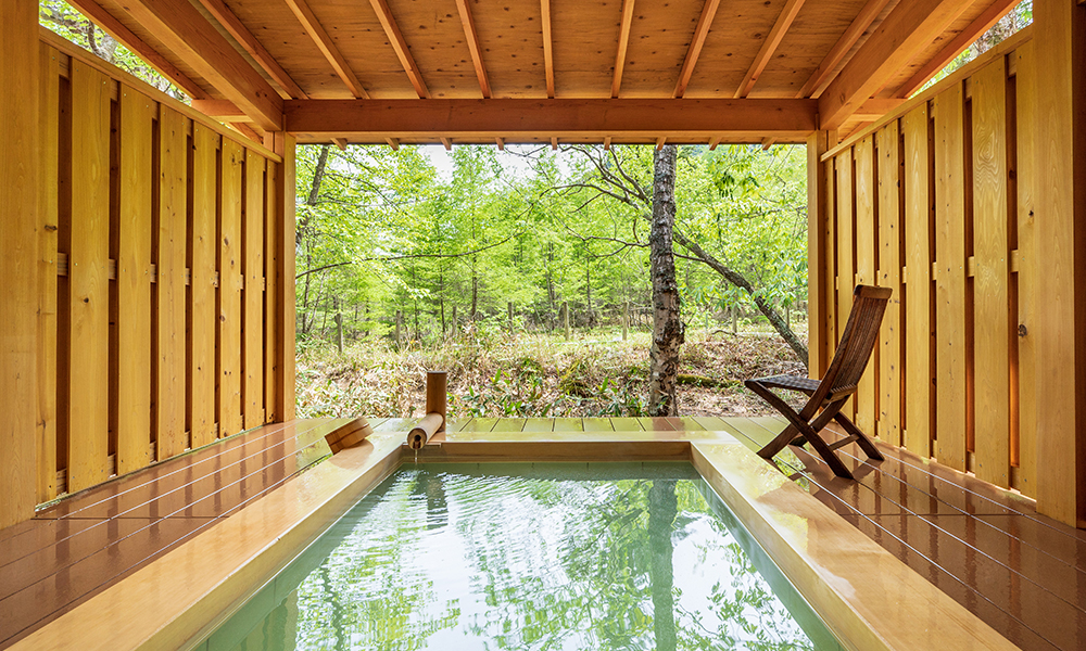 Outdoor bath in the forest